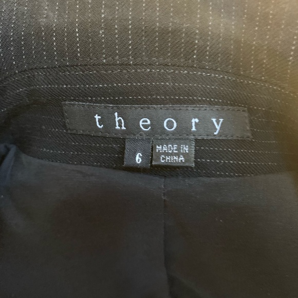 THEORY dark navy blue pinstripe 2 button blazer - Picture 5 of 8